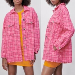 Zara Pink tweed shacket